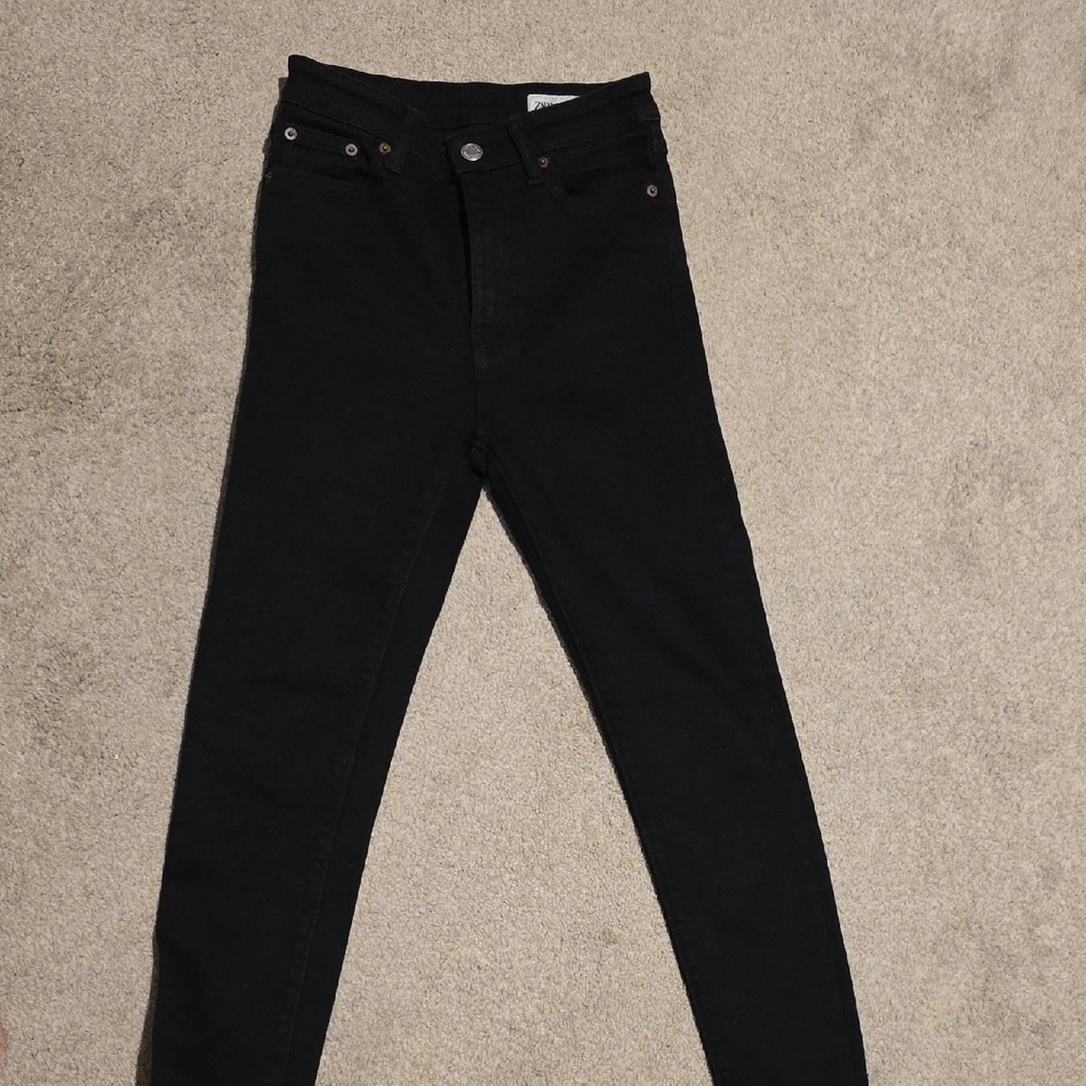 Zara Black Skinny High-Rise Jeans
